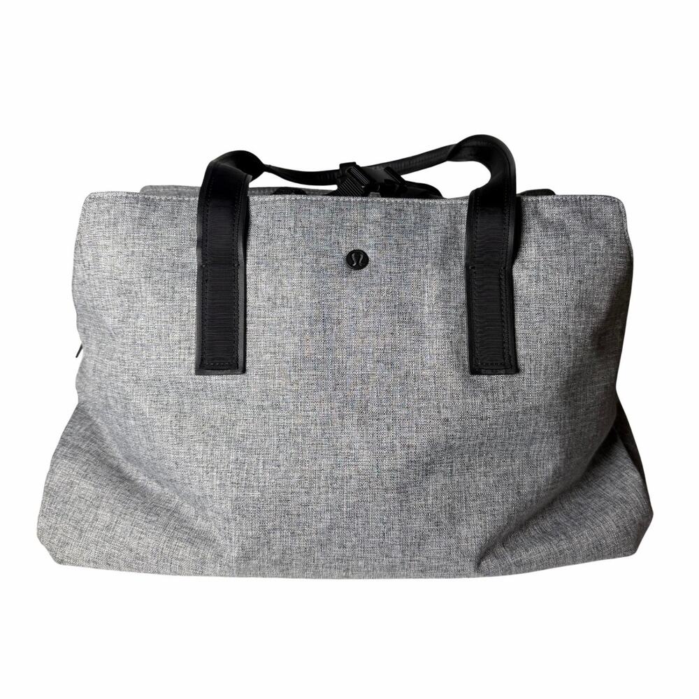 Lululemon Go Getter Heathered Black/Black Gym Duffel Travel Bag Weekender